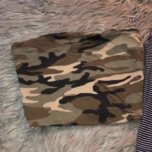 camo tube crop  top
